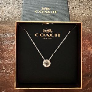 COACH Open Circle Necklace & Matching Earrings Set New in Box Package